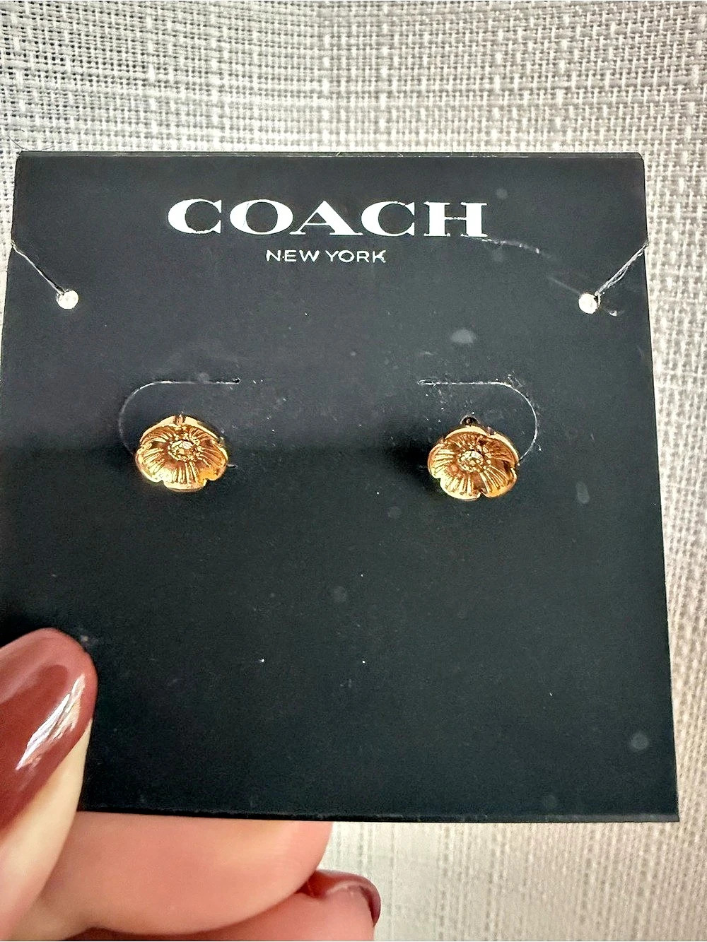 Coach Tea Rose Stud Earrings Gold Flower Stud Earrings